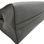 Prada Monochrome Tote Logo Saffiano Leather White Tag Gray Classic Sophisticatio — view 3