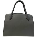 Prada Monochrome Tote Logo Saffiano Leather White Tag Gray Classic Sophisticatio — view 2