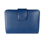 Prada Zip Around Bifold Wallet Saffiano Blue — view 3