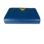 Prada Zip Around Bifold Wallet Saffiano Blue — view 5