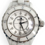 Chanel Watch Diamond Ceramic White