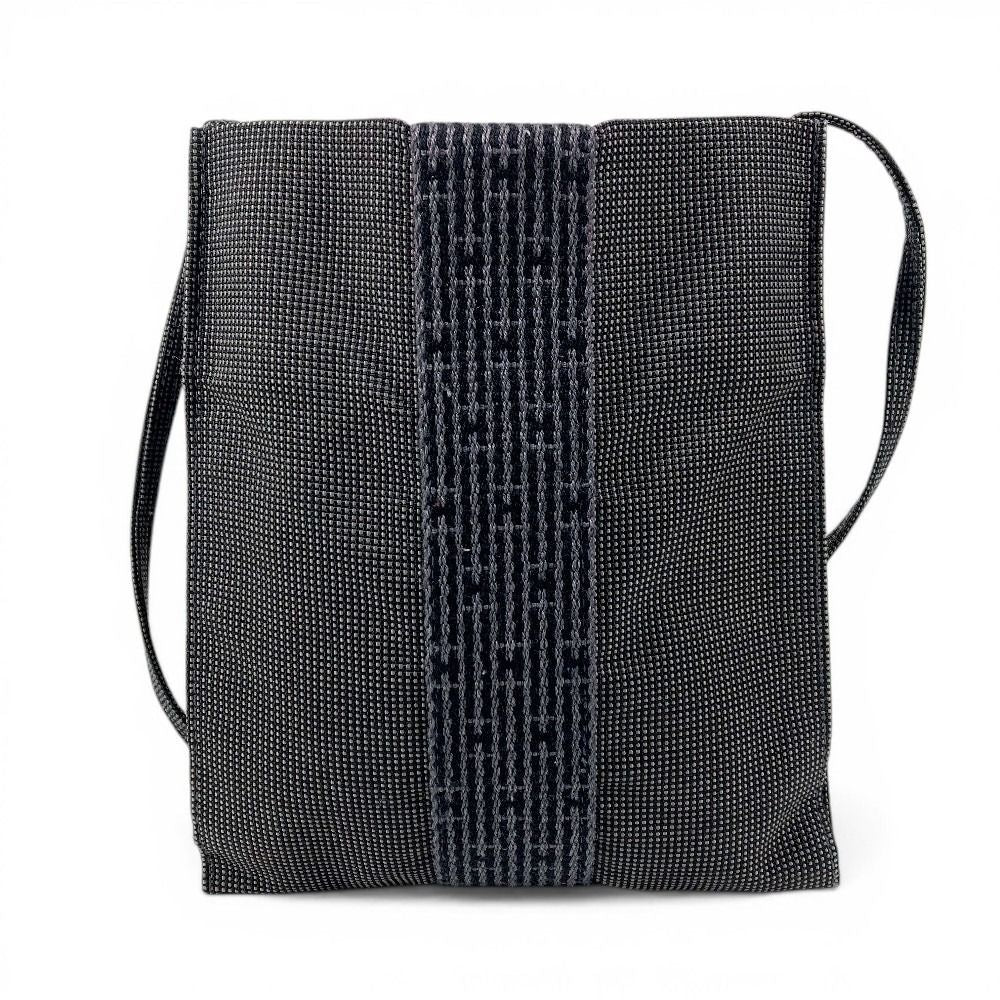 Hermes Shoulder Bag Pochette Canvas Gray