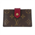 Louis Vuitton Card Case Holder Monogram Canvas Fuchsia Brown