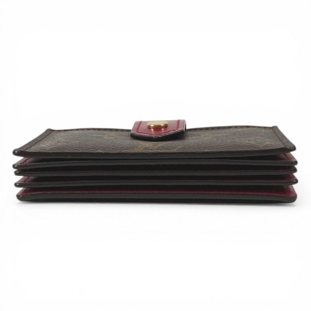Louis Vuitton Card Case Holder Monogram Canvas Fuchsia Brown — view 5
