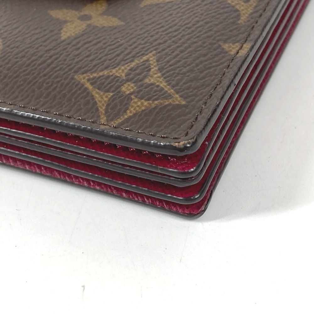 Louis Vuitton Card Case Holder Monogram Canvas Fuchsia Brown — view 7
