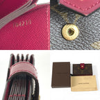 Louis Vuitton Card Case Holder Monogram Canvas Fuchsia Brown — view 9
