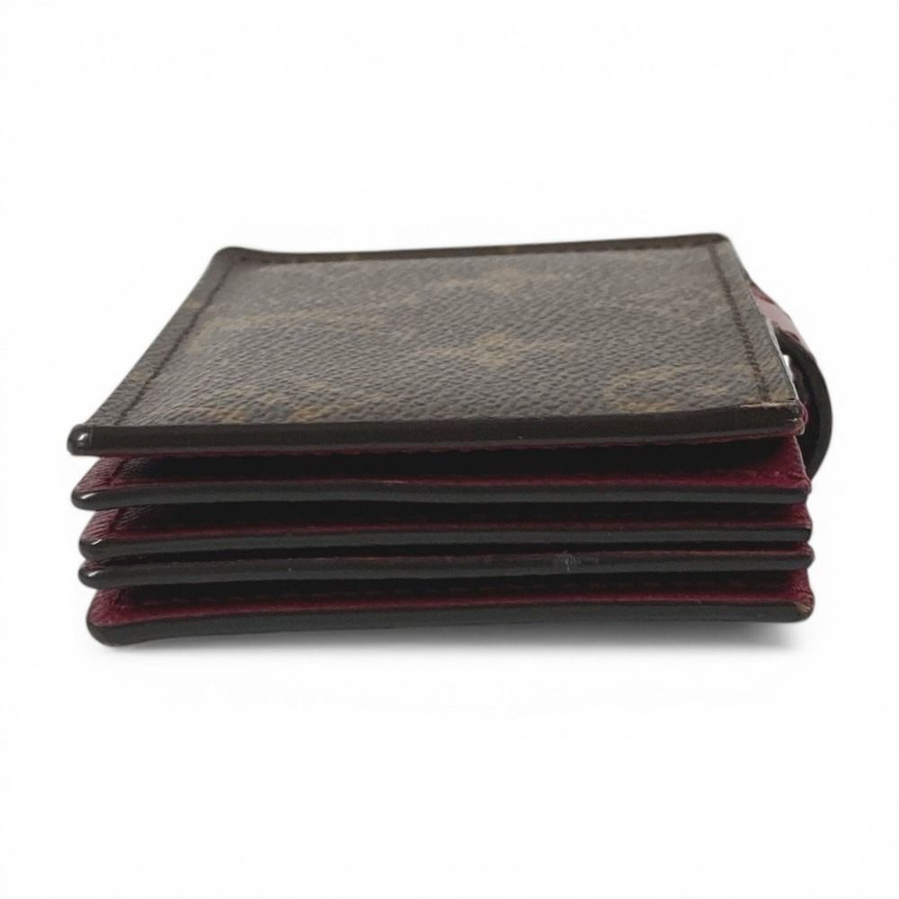 Louis Vuitton Card Case Holder Monogram Canvas Fuchsia Brown — view 3