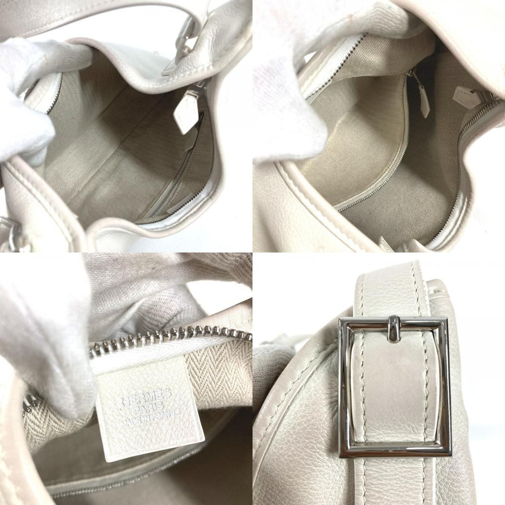 Hermes Shoulder Bag Masai PM Leather White — view 8