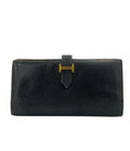 Hermes Wallet Gold Wallets Black