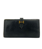 Hermes Wallet Gold Wallets Black