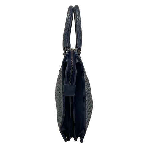 Bottega Veneta Business Bag Intrecciato Navy Leather — view 2