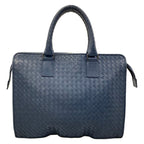 Bottega Veneta Business Bag Intrecciato Navy Leather