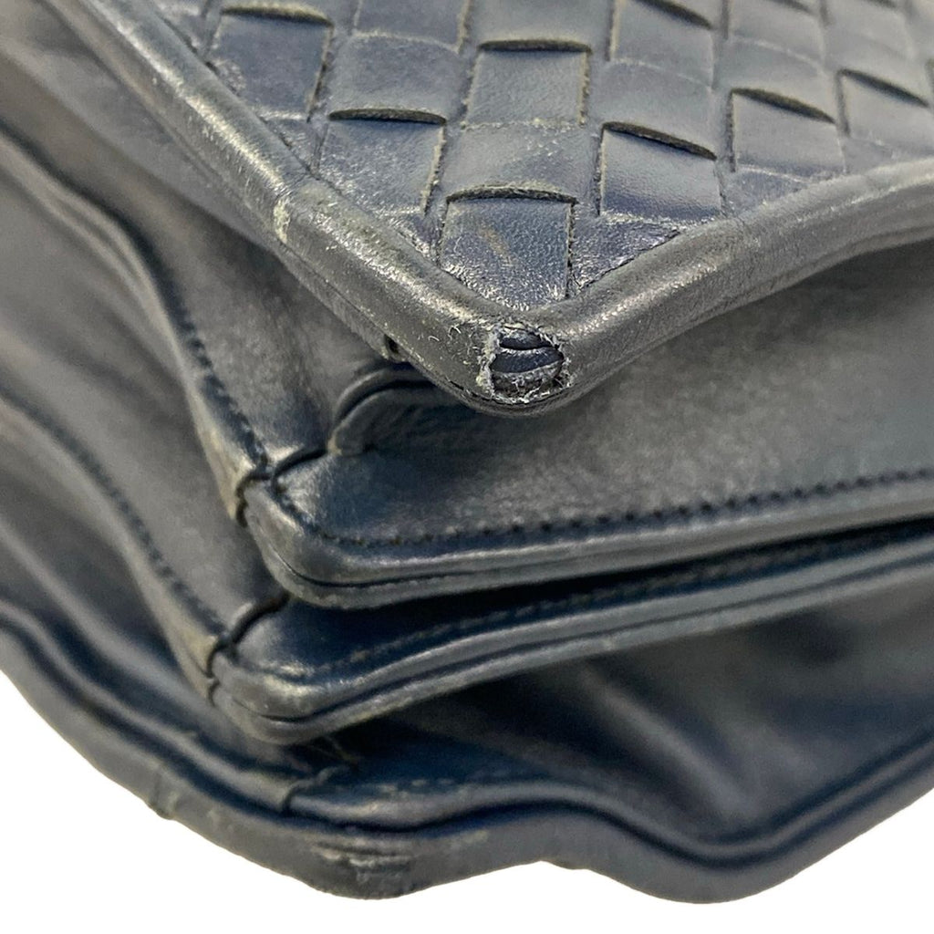 Bottega Veneta Business Bag Intrecciato Navy Leather — view 6