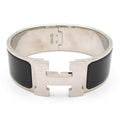 Hermes Bangle Clic Clac Silver Black Bracelet