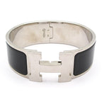 Hermes Bangle Clic Clac Silver Black Bracelet