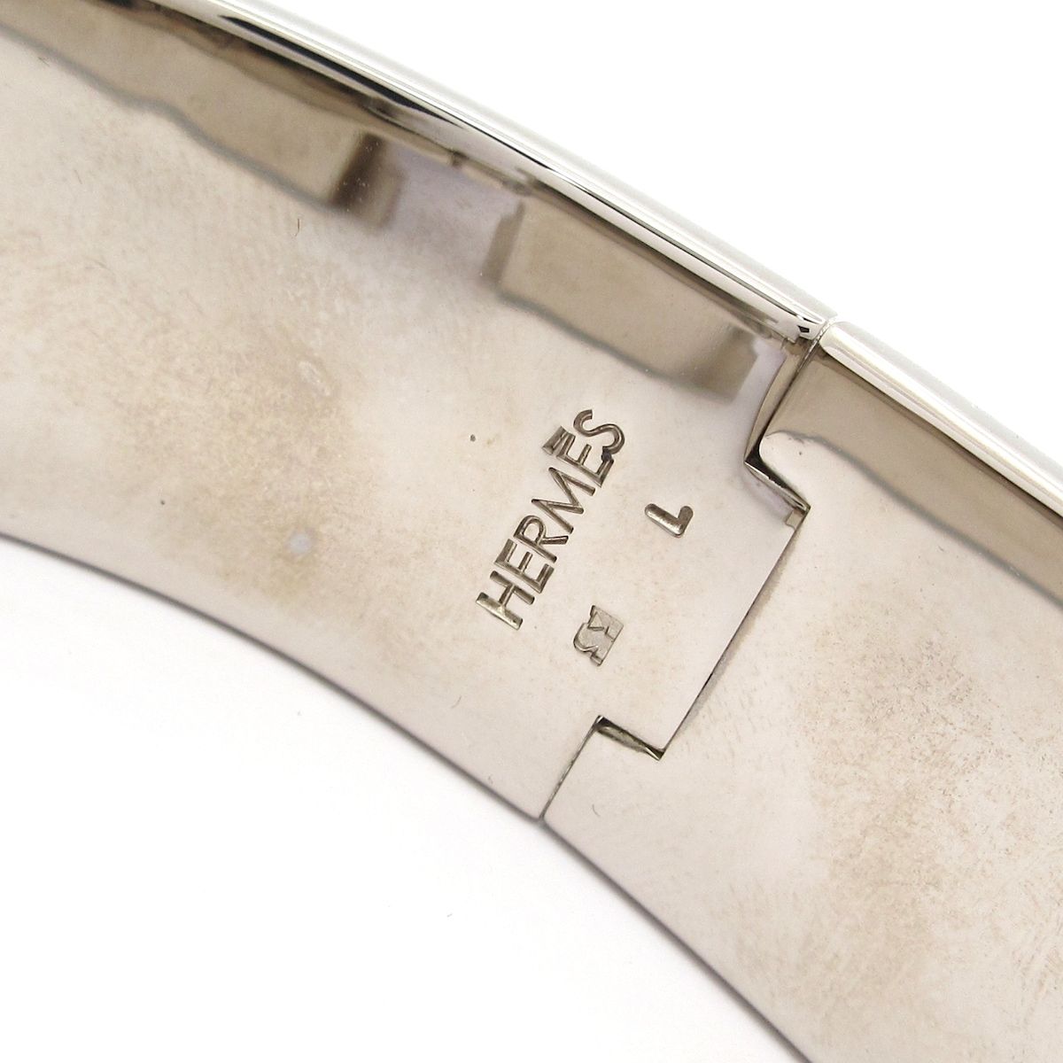 Hermes Bangle Clic Clac Silver Black Bracelet — view 4