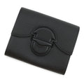 Hermes Coin Case Portfolio Compact Wallet Black Silver Chevre Misor