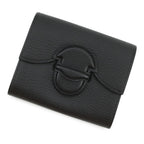 Hermes Coin Case Portfolio Compact Wallet Black Silver Chevre Misor