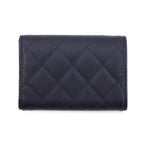 Chanel Trifold Wallet Quilted CC Logo Small Flap Caviar Leather — view 3