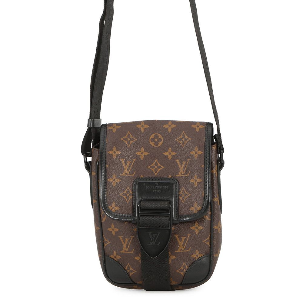 Louis Vuitton Shoulder Bag Monogram Macassar Messenger Black