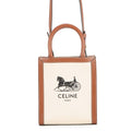 Celine Handbag Mini Vertical Cabas Carriage Canvas Leather Bag