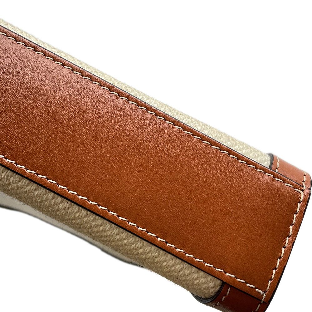 Celine Handbag Mini Vertical Cabas Carriage Canvas Leather Bag — view 7