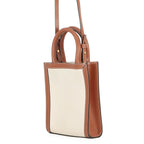 Celine Handbag Mini Vertical Cabas Carriage Canvas Leather Bag — view 2