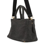 Prada Tote Canapa Robot Denim Leather Black — view 2
