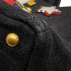 Prada Tote Canapa Robot Denim Leather Black — view 7
