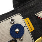 Prada Tote Canapa Robot Denim Leather Black — view 8