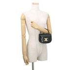 Celine Triomphe Mini Besace Calf Leather Mini Bag 2-Way Shoulder Black — view 5