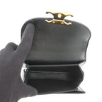 Celine Triomphe Mini Besace Calf Leather Mini Bag 2-Way Shoulder Black — view 7