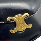 Celine Triomphe Mini Besace Calf Leather Mini Bag 2-Way Shoulder Black — view 8