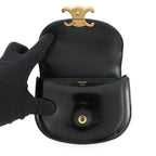 Celine Triomphe Mini Besace Calf Leather Mini Bag 2-Way Shoulder Black — view 6