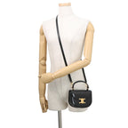 Celine Triomphe Mini Besace Calf Leather Mini Bag 2-Way Shoulder Black — view 4