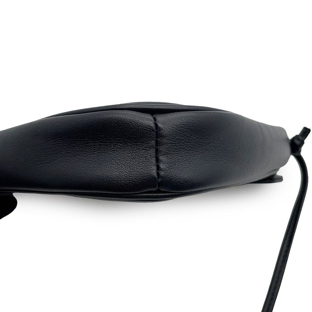 Celine Shoulder Bag Triangle Logo Leather Pochette Black White — view 8