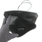 Celine Shoulder Bag Triangle Logo Leather Pochette Black White — view 5
