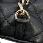 Chanel CC Logo Quilted Backpack Calf Leather Black — view 8
