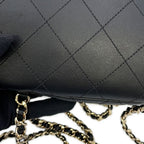 Chanel CC Logo Quilted Backpack Calf Leather Black — view 6