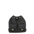 Chanel CC Logo Quilted Backpack Calf Leather Black