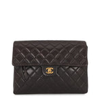 Chanel Backpack CC Logo Quilted Lambskin Black