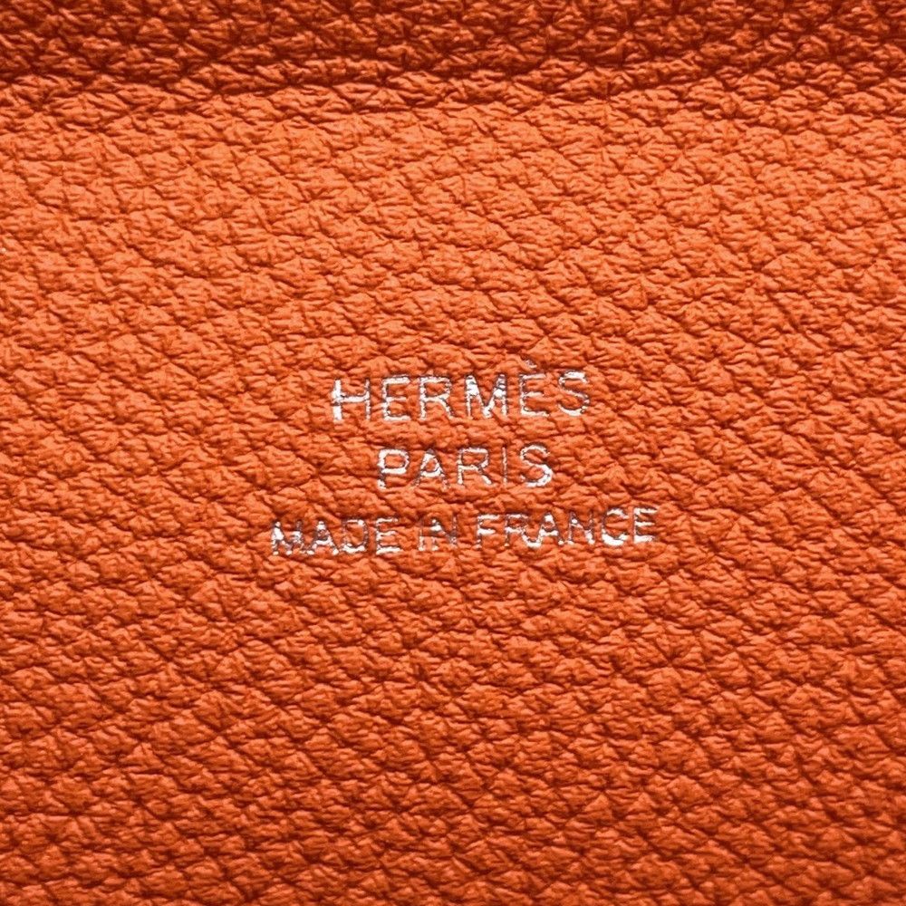 Hermes Shoulder Bag Vidopoche Orange Silver Togo — view 8