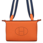 Hermes Shoulder Bag Vidopoche Orange Silver Togo