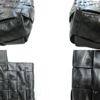 Bottega Veneta Leather Cassette Maxi Intrecciato Tote Black — view 9