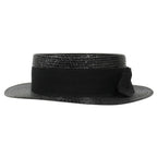 Saint Laurent Straw Boater Hat Ribbon L 59 cm Black — view 2