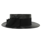 Saint Laurent Straw Boater Hat Ribbon L 59 cm Black — view 3