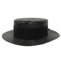 Saint Laurent Straw Boater Hat Ribbon L 59 cm Black