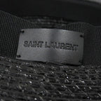 Saint Laurent Straw Boater Hat Ribbon L 59 cm Black — view 6