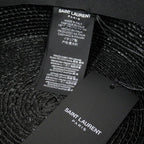 Saint Laurent Straw Boater Hat Ribbon L 59 cm Black — view 5