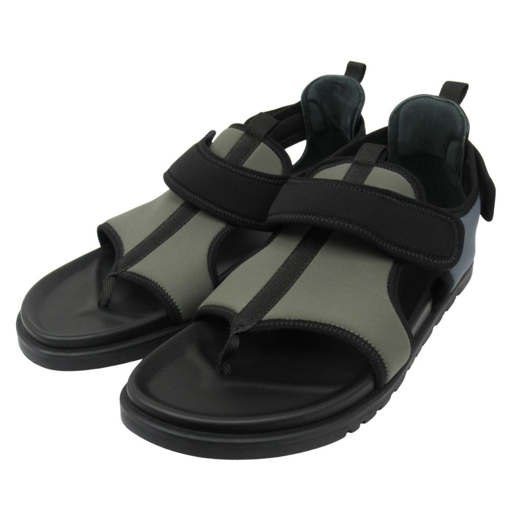 Hermes Giorno Sandals Shoes 42.5 Black Khaki Blue — view 3
